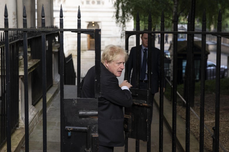 Foreign Secretary Boris Johnson arrives at Downing Street ahead of the weekly cabinet meeting on July 3, 2018 in London, England.